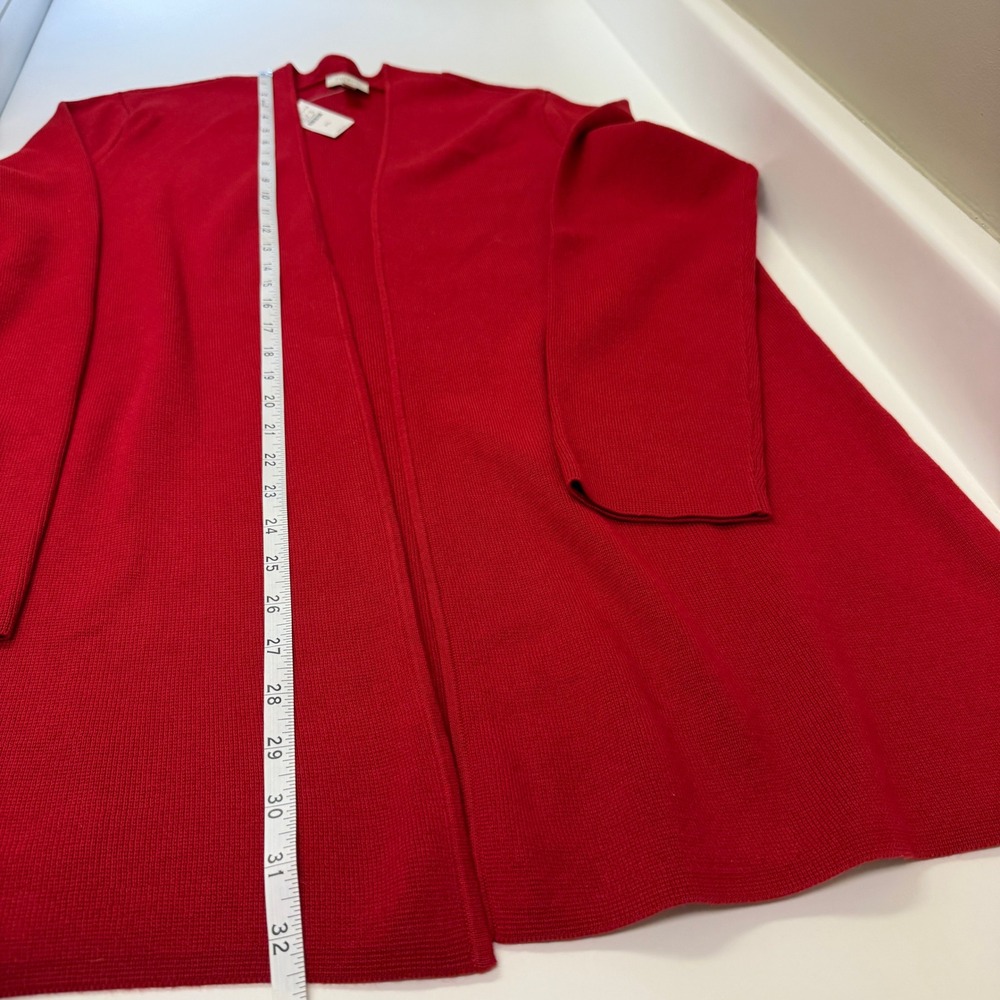 NWT Talbots Womens Open Front Longline Cardigan Cotton Size XL Red Knit Sweater - Picture 7 of 8